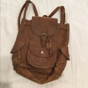 Leather backpack